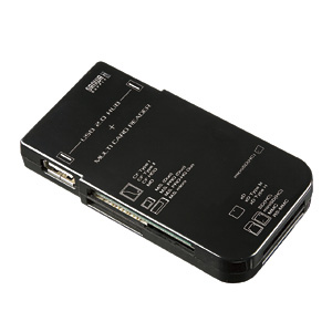 ADR-MLT5HBK / USB2.0 HUB付カードリーダライタ(ブラック)
