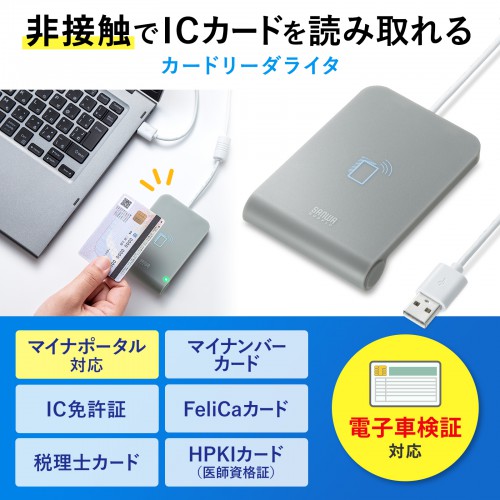 ADR-MNICU3【非接触型ICカードリーダライタ】電子車検証、HPKIカード 