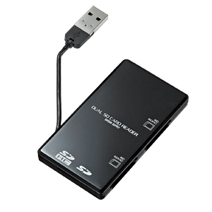 ADR-RSDU2BK / USB2.0 デュアルSDカードリーダー(ブラック)