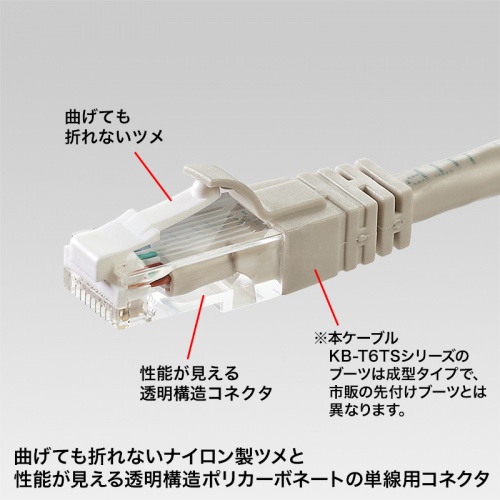 ADT-6RJTS-10 / ツメ折れ防止カテゴリ6 RJ-45コネクタ（10個セット）