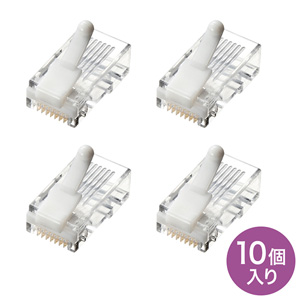 ADT-RJ45TS-10 / ツメ折れ防止カテゴリ5eRJ-45コネクタ(単線用・10個入り)