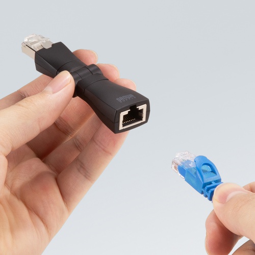 ADT-RJ6A-3D / RJ-45 回転式アダプタ（Cat6A・STP）