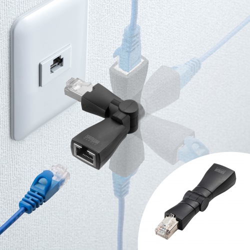 ADT-RJ6A-3D / RJ-45 回転式アダプタ（Cat6A・STP）