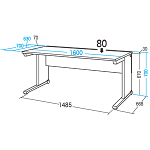 ALD-16070K / Aデスク（W1600×D700mm）