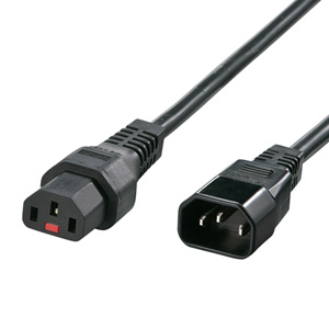 APW12-C14C13LK02 / 抜け防止ロック電源コード(2m・ブラック)