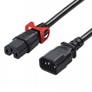 APW15-C14C15LS-1 / 抜け防止ロック式電源コード ロックプラス(1m)