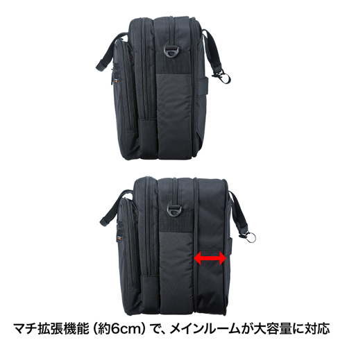 BAG-3WAY19BK / 3WAYビジネスバッグ（15.6インチワイド・ダブル・出張用・ブラック）