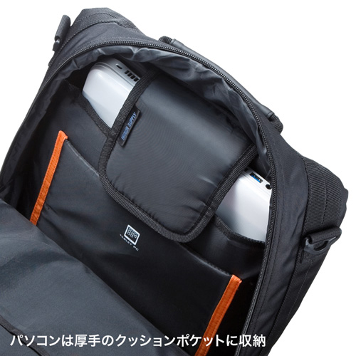 BAG-3WAY23BK / 3WAYビジネスバッグ（15.6インチワイド・ブラック・縦型・通勤用）