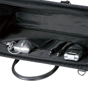 BAG-C32BK / ストライプPCバッグ(シングル・14.1インチワイド対応・ブラック）