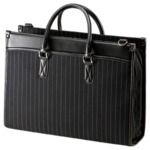 BAG-C33BK / ストライプPCバッグ(ダブル・14.1インチワイド対応・ブラック)