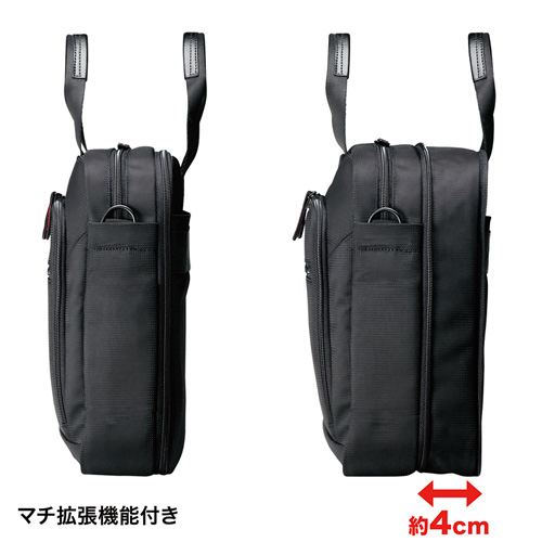 BAG-W1BKN / マチ拡張PCバッグ（14インチワイド対応・ブラック）