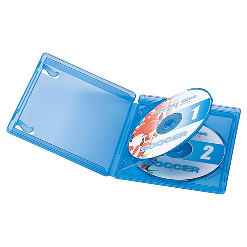 BD-TN2-5BL【ブルーレイディスクケース（2枚収納）】インデックスカード付きのブルーレイディスクケース。2枚収納。 | サンワサプライ株式会社