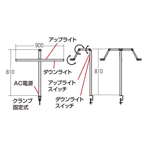 BO-1002 / オフィス・工場向けLED照明（2人用）　BO-PA-Personal-