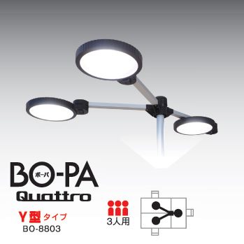 BO-8803 / オフィス・工場向けLED照明（3人用）　BO-PA-Quattro-