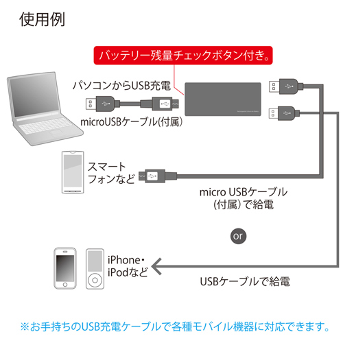 BTL-RDC5BK / USB出力付ポータブルバッテリー充電器