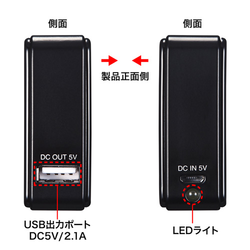 BTL-RDC9BKN / モバイルバッテリー（デジタル電池残量表示・5200mAh）