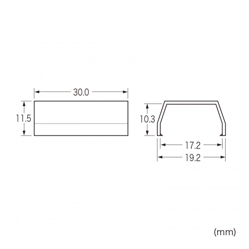 CA-KK17BKJ / CA-KK17BK用ケーブルカバー（幅17mm、直線、ブラック）