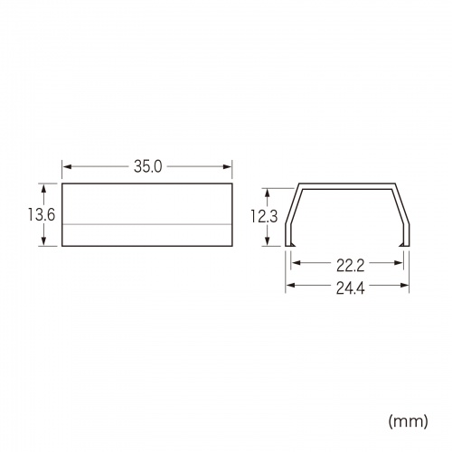 CA-KK22MWJ / CA-KK22MW用ケーブルカバー（幅22mm、直線、ミルキーホワイト）