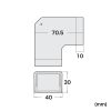 CA-KK40L / 配線ダクト（平面L型・ホワイト）
