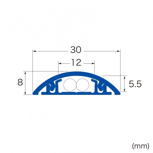 CA-R30M / 床用ケーブルモール（幅30mm・長さ1m・ダーク木目）