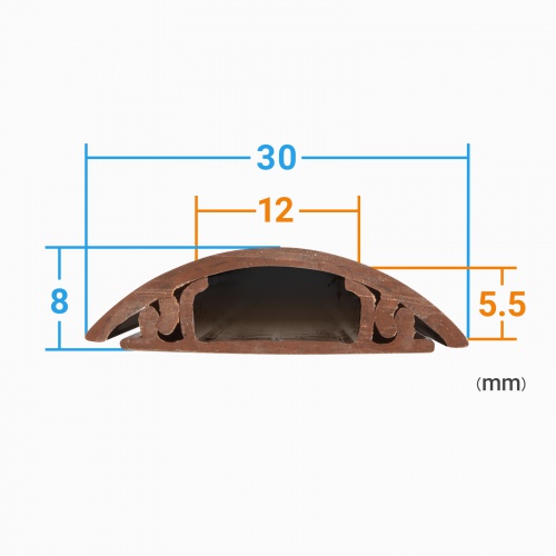 CA-R30M / 床用ケーブルモール（幅30mm・長さ1m・ダーク木目）