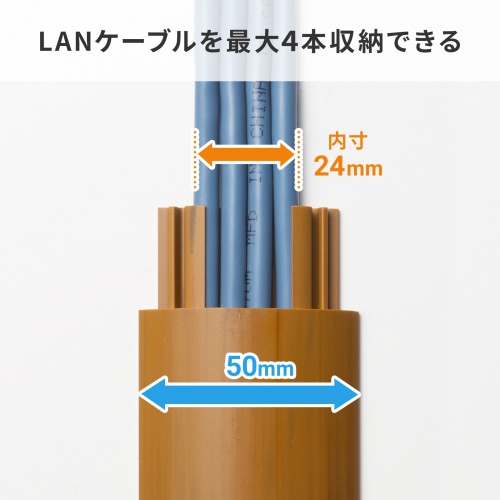 CA-R50LM / 床用ケーブルモール(幅50mm・長さ1m・ライト木目)