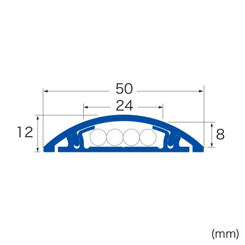 CA-R50M / 床用ケーブルモール（幅50mm・長さ1m・ダーク木目）