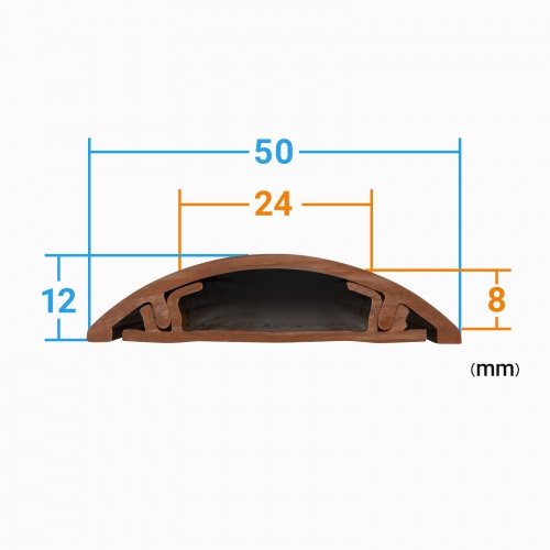 CA-R50M / 床用ケーブルモール（幅50mm・長さ1m・ダーク木目）
