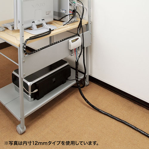 CA-SP15BKN2 / ケーブルタイ（スパイラル・2m巻き・内寸直径15mm・ブラック）