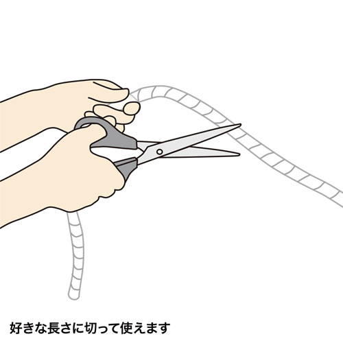 CA-SP15BKN2 / ケーブルタイ（スパイラル・2m巻き・内寸直径15mm・ブラック）