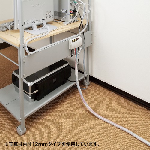 CA-SP15W-5N / ケーブルタイ（スパイラル・ホワイト）5m巻き・内寸直径15mm