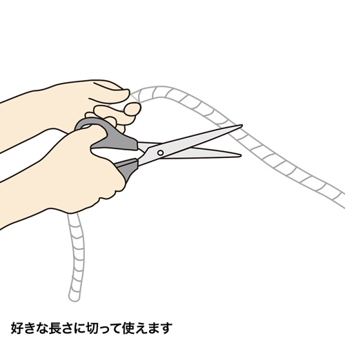 CA-SP6BK / ケーブルタイ（スパイラル・ブラック）2m巻き・内寸直径6mm