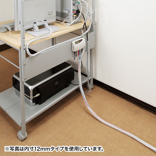 CA-SP6W / ケーブルタイ（スパイラル・ホワイト）2m巻き・内寸直径6mm