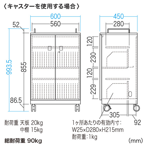 CAI-CAB102W / タブレット収納キャビネット（40台収納）