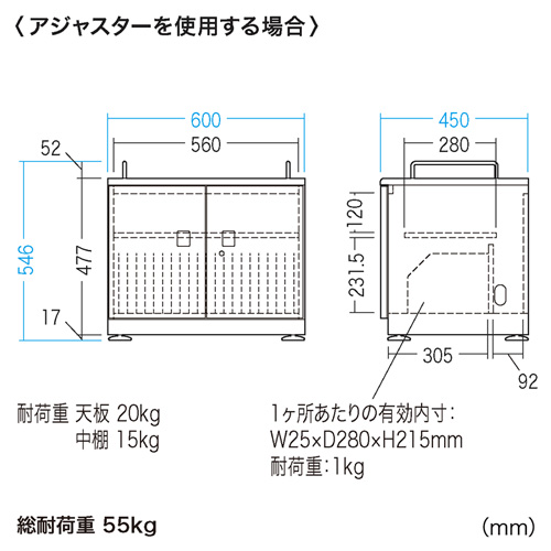 CAI-CAB103W / タブレット収納キャビネット（20台収納）