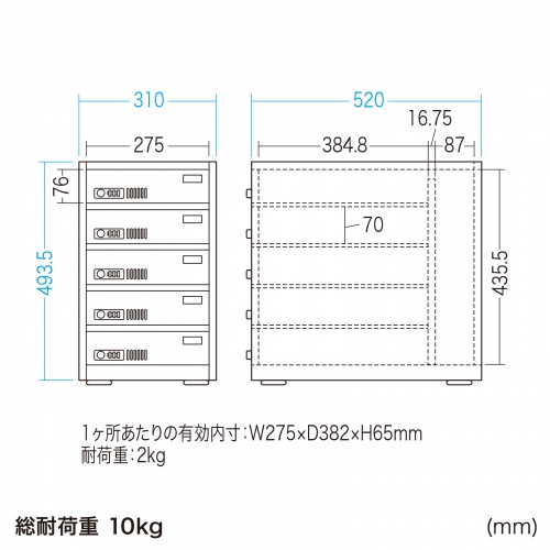 CAI-CAB112W / 個別管理用タブレット保管庫（5台収納）