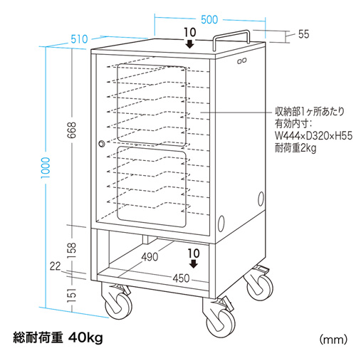 CAI-CAB23 / タブレット収納保管庫（10台収納）