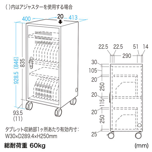 CAI-CAB46 / タブレット収納保管庫（20台収納)