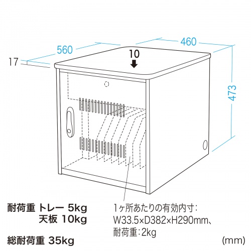 CAI-CAB64LM / タブレット収納保管庫（10台収納）