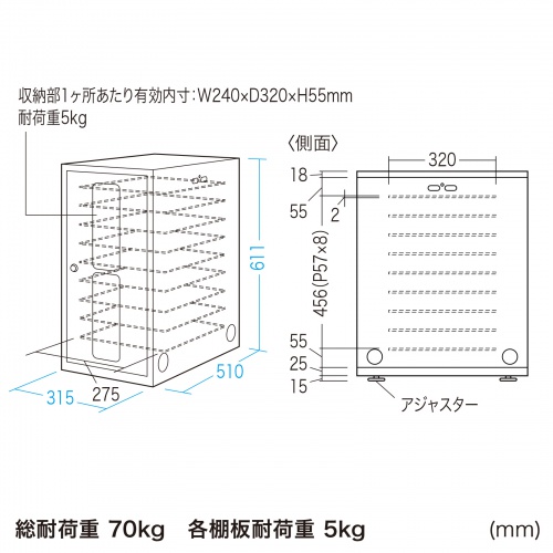 CAI-CAB7 / タブレット・スレートPC収納保管庫