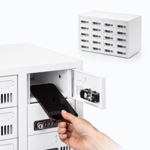 CAI-CABSP68 / 個別管理用スマートフォン保管庫（20台収納・横長・ダイヤル錠）