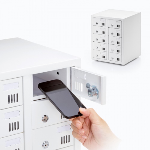 CAI-CABSP70 / 個別管理用スマートフォン保管庫（10台収納・シリンダー錠）