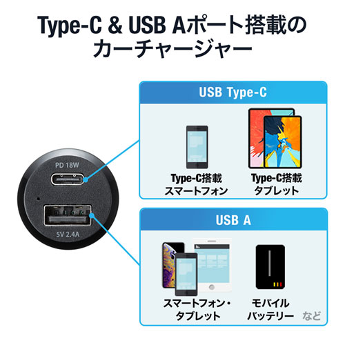 CAR-CHR76PD / USB Power Delivery対応カーチャージャー（2ポート・30W）