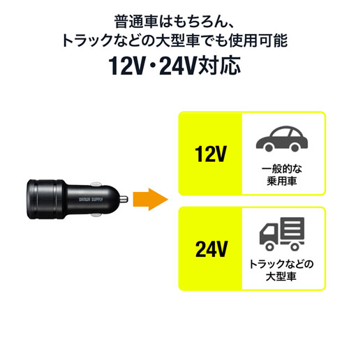 CAR-CHR76PD / USB Power Delivery対応カーチャージャー（2ポート・30W）