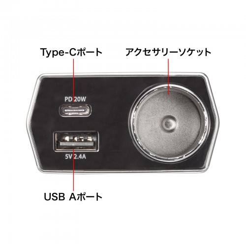 CAR-CHR81CPD / ソケット付き車載充電器（USB PD20W Type-C+USB A）