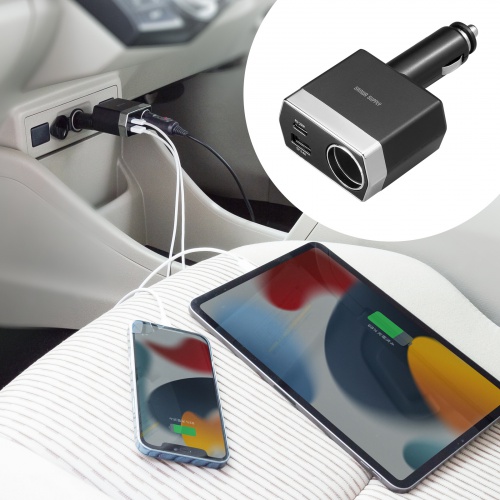 CAR-CHR81CPD / ソケット付き車載充電器（USB PD20W Type-C+USB A）