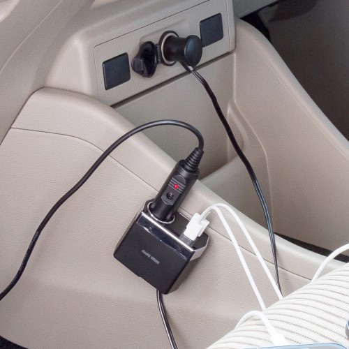 CAR-CHR82CPD / ソケット付き車載充電器（USB PD20W Type-C+USB A・1.2m)