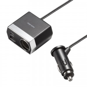 CAR-CHR82CPD / ソケット付き車載充電器(USB PD20W Type-C+USB A・1.2m)