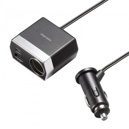 CAR-CHR82CPD / ソケット付き車載充電器（USB PD20W Type-C+USB A・1.2m)