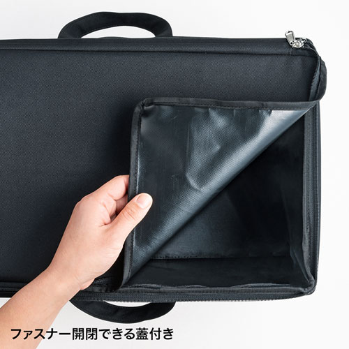 CB-BOXTW1BK / 折りたたみ式蓋付き手荷物収納ボックス（ブラック）